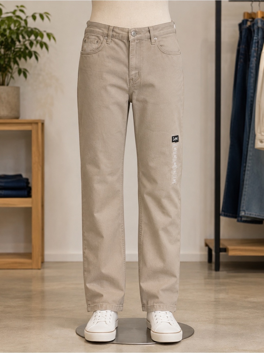 Lee Womens Straight Jeans in Beige